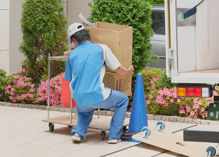 荷物の仕分け、搬出